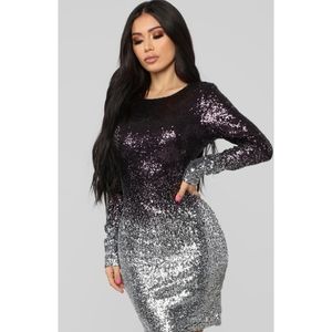 Wynning Sequin Dress - Purple/Silver - XS